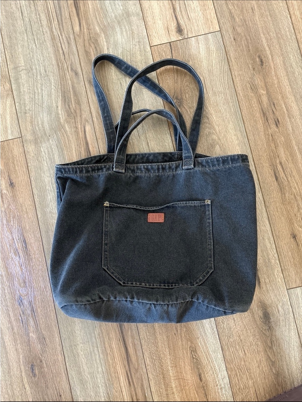 GAP black denim Tote Bag with Front Pocket
